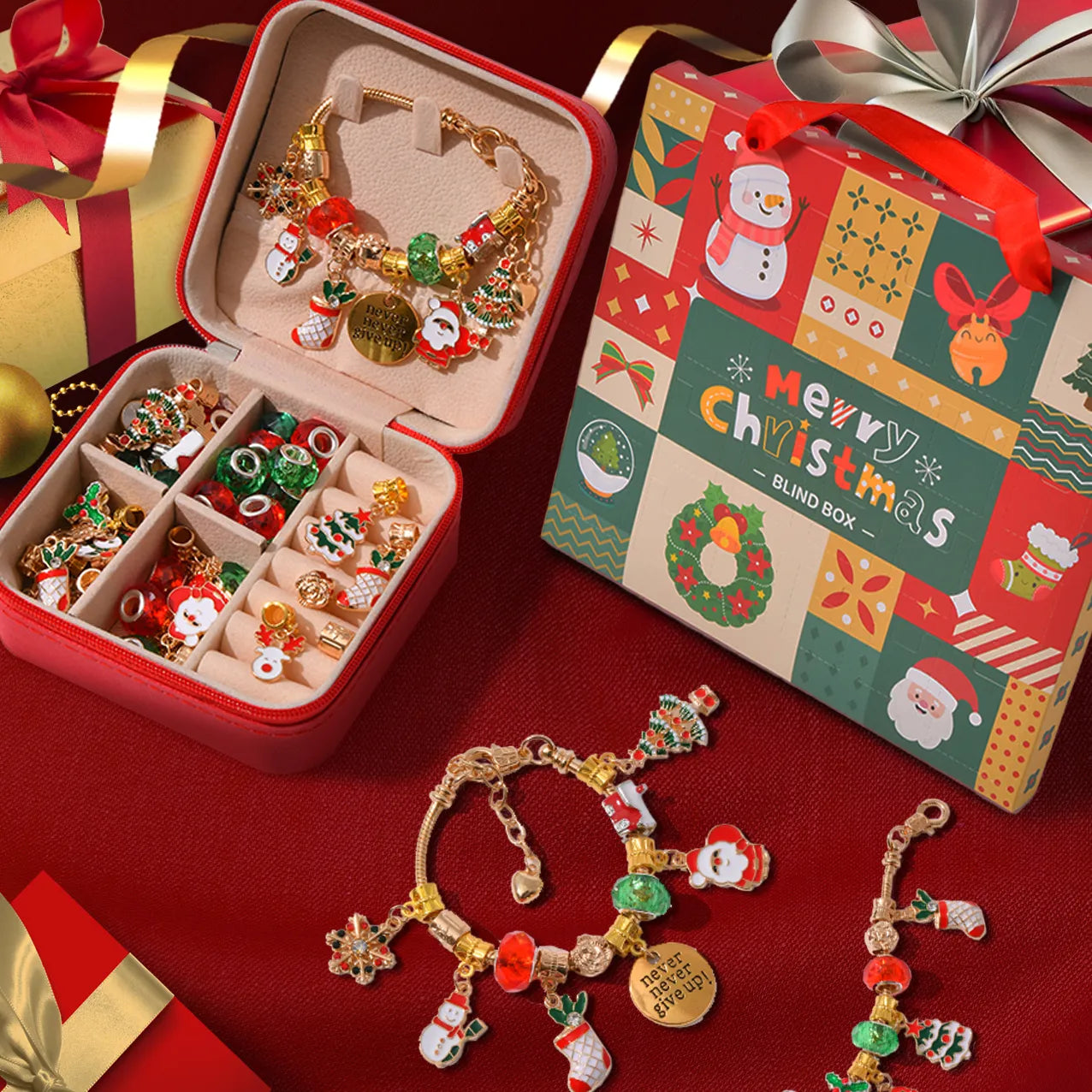 Unleash your creativity this holiday season with our Christmas DIY Handmade Bracelet Beading Material Kits! Each set includes a vibrant array of high-quality beads, charming seasonal charms, and everything you need to craft personalized gifts for your loved ones. Perfect for crafters of all ages, these kits inspire joy and togetherness, making your holiday celebrations even more special. Accessories Included: 24 stickers, 1 storage box, 2 bracelets chain