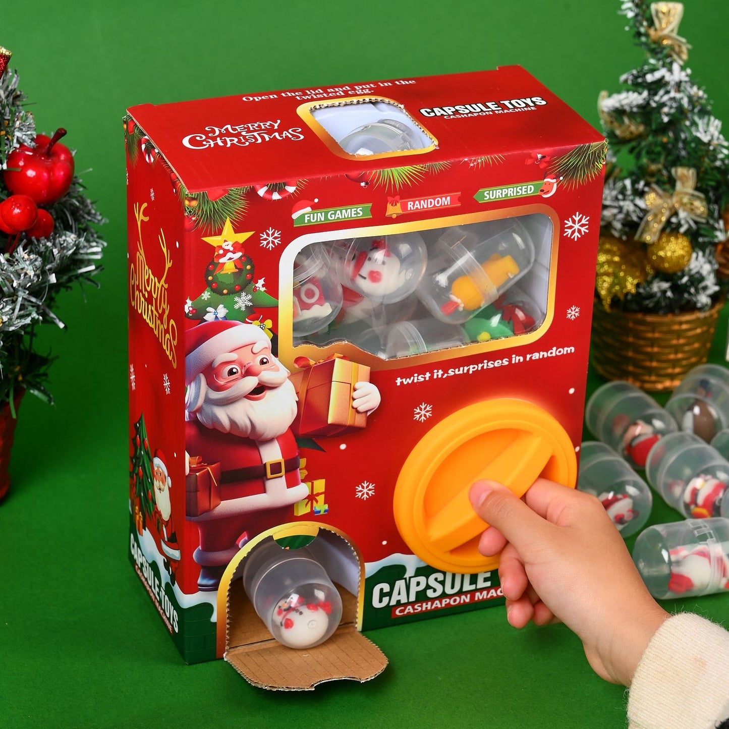 Divertida máquina de juguetes con cápsulas navideñas: ¡24 sorpresas por solo $24,99!