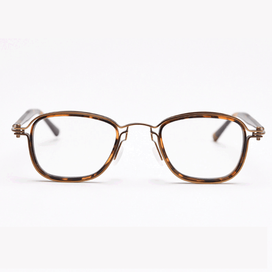 MieMie PSQ0015 prescription glasses. Featuring a combination of lightweight acetate and durable metal. Available in 5 of colors: Tortoise, Gold, Brown, Green & Black. These glasses come with our ALL-IN-ONE lenses that offer anti-scratch, anti-blue light, and anti-glare features, all for one price