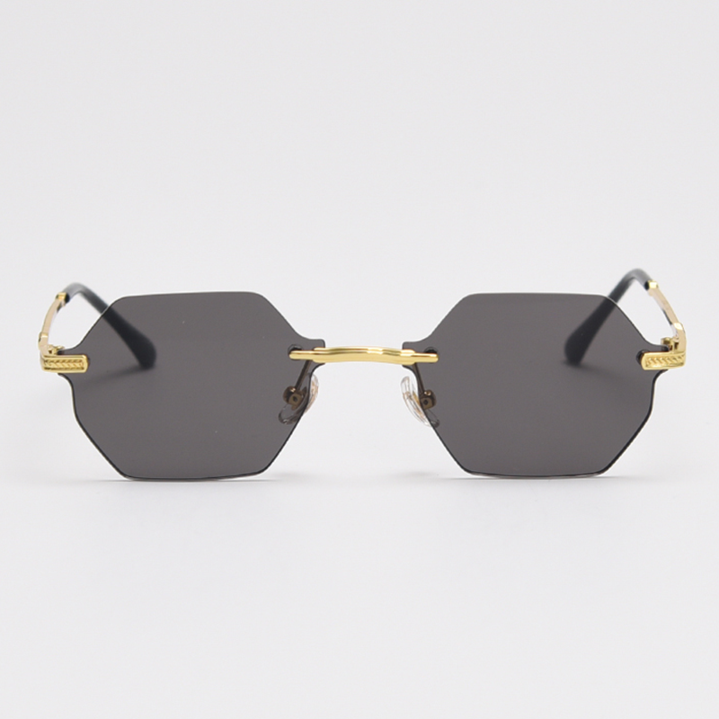 MieMie Polygon Sunglasses SPG001, well-crafted 18k gold metal, a distinctive rim-less design, and a unique geometry style that adds a unique flair to your look. With UV400 protection, they provide excellent defense against harmful rays. Available 9 colors in pink, black, coffee, green, clear, blue, navy, purple, red