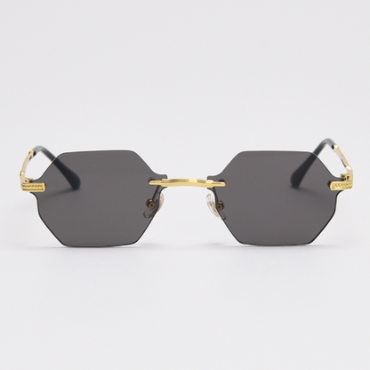 MieMie Polygon Sunglasses SPG001, well-crafted 18k gold metal, a distinctive rim-less design, and a unique geometry style that adds a unique flair to your look. With UV400 protection, they provide excellent defense against harmful rays. Available 9 colors in pink, black, coffee, green, clear, blue, navy, purple, red