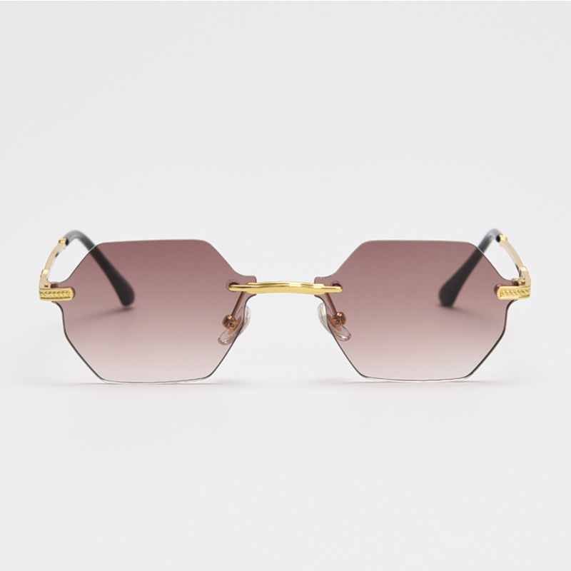 MieMie Polygon Sunglasses SPG001, well-crafted 18k gold metal, a distinctive rim-less design, and a unique geometry style that adds a unique flair to your look. With UV400 protection, they provide excellent defense against harmful rays. Available 9 colors in pink, black, coffee, green, clear, blue, navy, purple, red