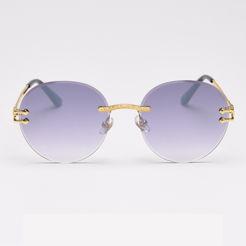 MieMie SR007 sunglasses crafted 18k gold metal temple and a distinctive rimless design, that enhances your look with flair. Equipped with UV400 protection, these sunglasses offer exceptional defense against harmful rays, comes in pink, black, coffee, purple, navy, wine red, clear color