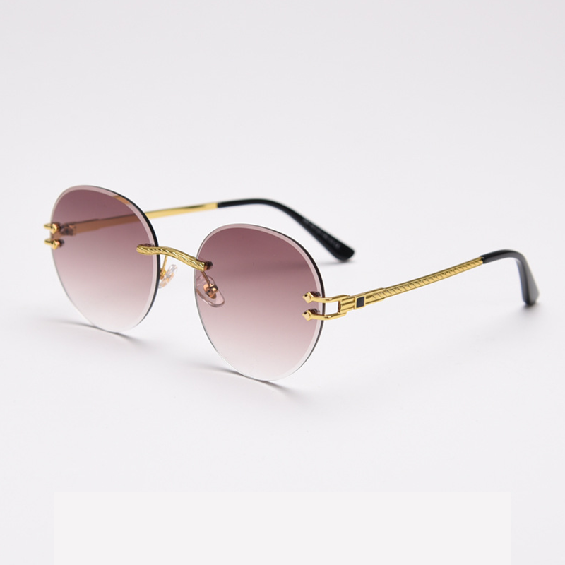 MieMie SR007 sunglasses crafted 18k gold metal temple and a distinctive rimless design, that enhances your look with flair. Equipped with UV400 protection, these sunglasses offer exceptional defense against harmful rays, comes in pink, black, coffee, purple, navy, wine red, clear color