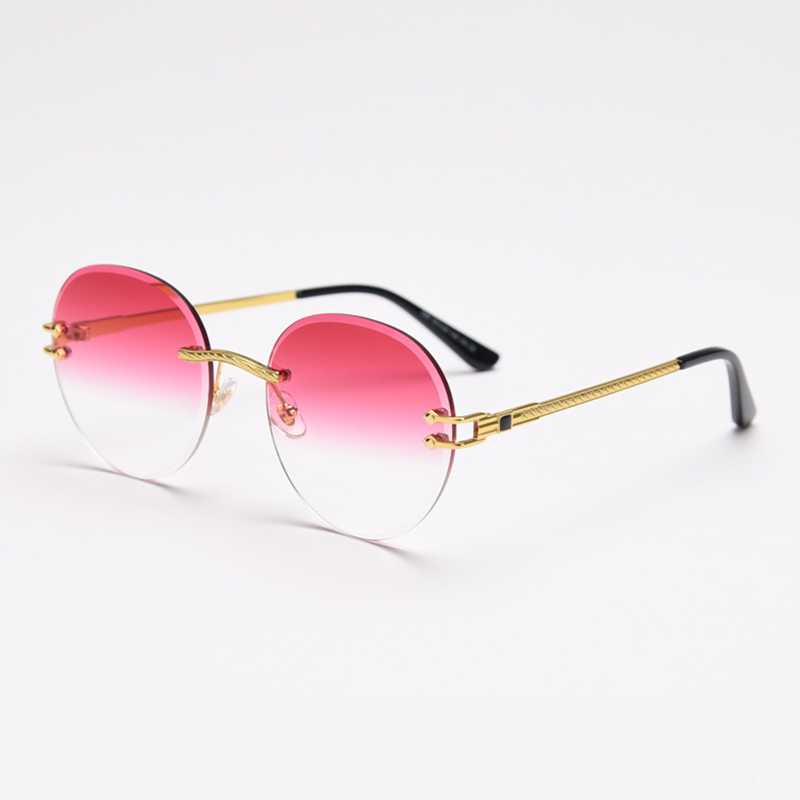 MieMie SR007 sunglasses crafted 18k gold metal temple and a distinctive rimless design, that enhances your look with flair. Equipped with UV400 protection, these sunglasses offer exceptional defense against harmful rays, comes in pink, black, coffee, purple, navy, wine red, clear color