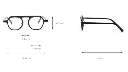 MieMie PA003 aviator prescription glasses frame, with durable Plate material, and multiple uniquely designed color choices. Come in a six-function all-in-one lens including anti-blue at one price. Available in 5 colors: gradient grey, black, tortoise, clear, black clear