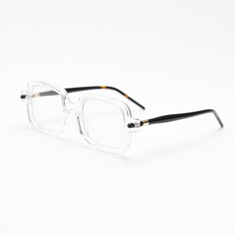 MieMie PSQ004 Classic Bold Square Prescription Glasses — designed for both men and women. Available in 4 colors: Tortoise, Black, Clear, Grey. Customized for nearsightedness, farsightedness, and astigmatism, 6-in-one lens package including anti-blue. Durable TR90 frame, lightweight, flexible, and impact-resistant properties. Your vision and style with our eyewear.