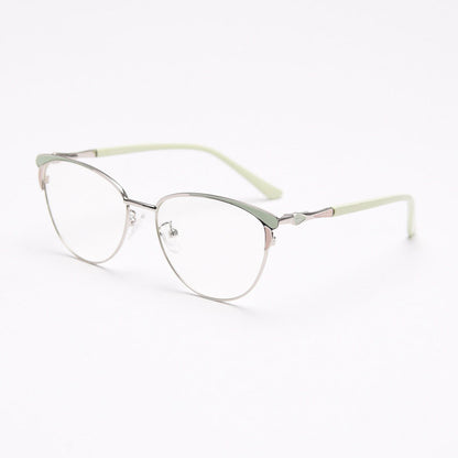 PC007-Crafted from stunning polished metal material, with butterfly cat-eye design and comfortable temple arms, a must-have accessory on any occasion. Available with ALL-IN-ONE lenses including blue light protection. Comes in 6 colors: Purple, Pink, Apricot, Green, Brown & Black. Perfect for prescription or fashion wear!