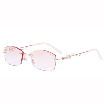 Upgrade your eyewear with MieMie's Pink Rectangle frame glasses, featuring a stylish design for instant transition between prescription eyewear and sunglasses. All-in-One lenses come with multi-coating benefits: anti-blue light, anti-allergic, anti-scratch, anti-glare, and oil-resistant protection, all included at one price.