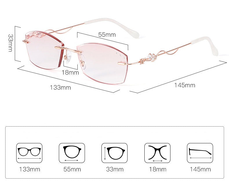 Upgrade your eyewear with MieMie's Pink Rectangle frame glasses, featuring a stylish design for instant transition between prescription eyewear and sunglasses. All-in-One lenses come with multi-coating benefits: anti-blue light, anti-allergic, anti-scratch, anti-glare, and oil-resistant protection, all included at one price.