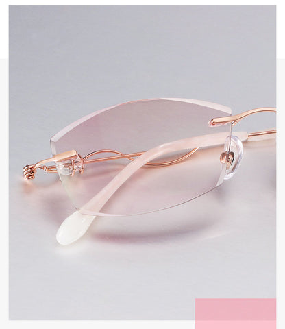 Upgrade your eyewear with MieMie's Pink Rectangle frame glasses, featuring a stylish design for instant transition between prescription eyewear and sunglasses. All-in-One lenses come with multi-coating benefits: anti-blue light, anti-allergic, anti-scratch, anti-glare, and oil-resistant protection, all included at one price.