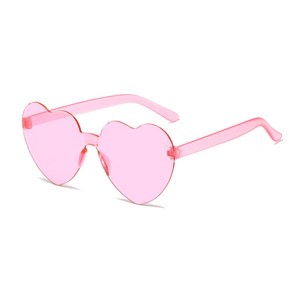 SC002 vibrant Colorful Transparent Heart-Shaped tinted glasses, comes in 10 color choices! the perfect accessory for any party or festive event, Designed to add a playful touch to your outfit, these eye-catching glasses feature a fun heart shape, Lightweight and comfortable, let's dance the night away in style!