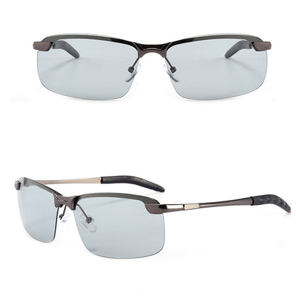 Discover MieMie's photochromic polarized sunglasses, perfect for driving day or night. These men's glasses adapt to light conditions, reducing glare with UV400 protection. Available in black, gray, and silver. Ideal for drivers seeking comfort and eye safety.
