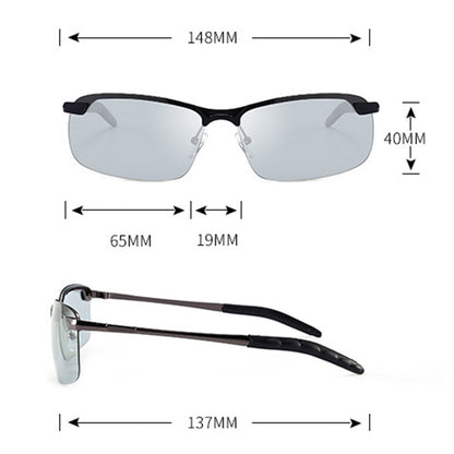 Discover MieMie's photochromic polarized sunglasses, perfect for driving day or night. These men's glasses adapt to light conditions, reducing glare with UV400 protection. Available in black, gray, and silver. Ideal for drivers seeking comfort and eye safety.
