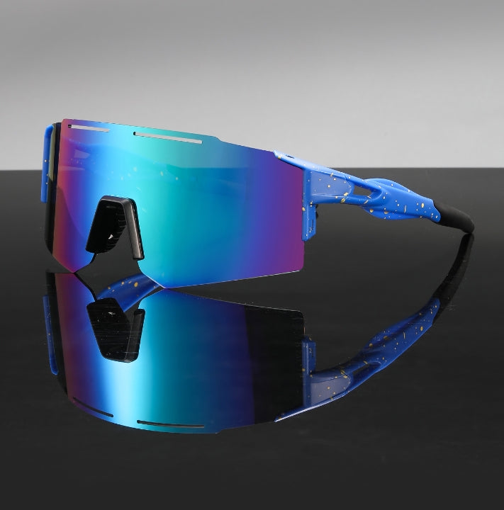 MieMie SP06 sports sunglasses---for a protection against UV400 sun rays to enhance visibility and reduce glare. Photochromic function to deal with any weather condition, unparalleled performance with our premium, designed for athletes and outdoor enthusiasts. Gear up for your next adventure with sport sunglasses. Available in 8 colors: White Red, Light Blue, White, Blue, Orange, Black Blue, White Blue, Yellow