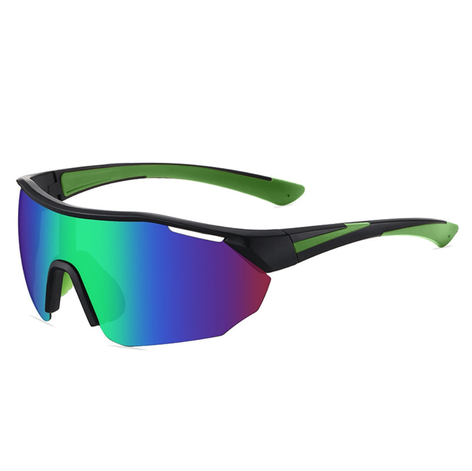 MieMie SP07 sports sunglasses---unparalleled performance with our premium, designed for athletes and outdoor enthusiasts. Enjoy Polarized UV400 protection, lightweight comfort, and stylish designs that enhance visibility and reduce glare. Gear up for your next adventure with sport sunglasses. Comes in 5 colors: Pink, Red, Black, Green, Purple