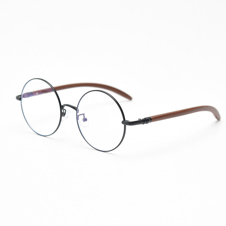 PR014-Crafted from premium lightweight wood & metal material, both durable and wear-resistant. Inspired from retro steampunk style. Featuring elegant wood arms, with gold, grey, black colors. This stylish pair of eyeglasses is incredibly versatile and comfortable. ALL-IN-ONE multifunction coating lenses at one price.