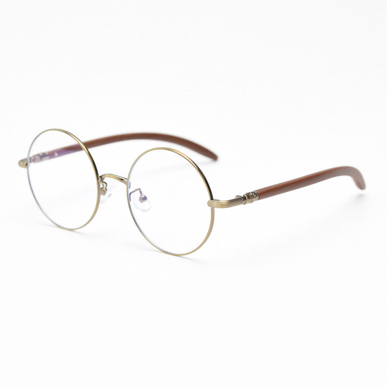 PR014-Crafted from premium lightweight wood & metal material, both durable and wear-resistant. Inspired from retro steampunk style. Featuring elegant wood arms, with gold, grey, black colors. This stylish pair of eyeglasses is incredibly versatile and comfortable. ALL-IN-ONE multifunction coating lenses at one price.