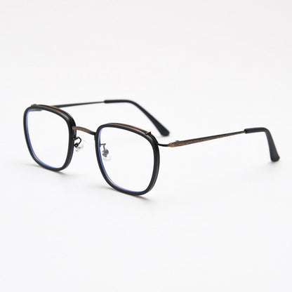 MieMie PSQ014 square punk prescription glasses with sleek detailing. Made from TR90 & metal material. Choose from various colors: Tortoise, Black, Grey & Brown. Benefit from our ALL-IN-ONE lenses with Anti-scratch, Anti-blue, and Anti-glare features, all at a one price.