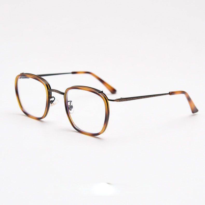 MieMie PSQ014 square punk prescription glasses with sleek detailing. Made from TR90 & metal material. Choose from various colors: Tortoise, Black, Grey & Brown. Benefit from our ALL-IN-ONE lenses with Anti-scratch, Anti-blue, and Anti-glare features, all at a one price.