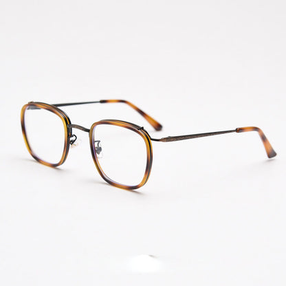 MieMie PSQ014 square punk prescription glasses with sleek detailing. Made from TR90 & metal material. Choose from various colors: Tortoise, Black, Grey & Brown. Benefit from our ALL-IN-ONE lenses with Anti-scratch, Anti-blue, and Anti-glare features, all at a one price.