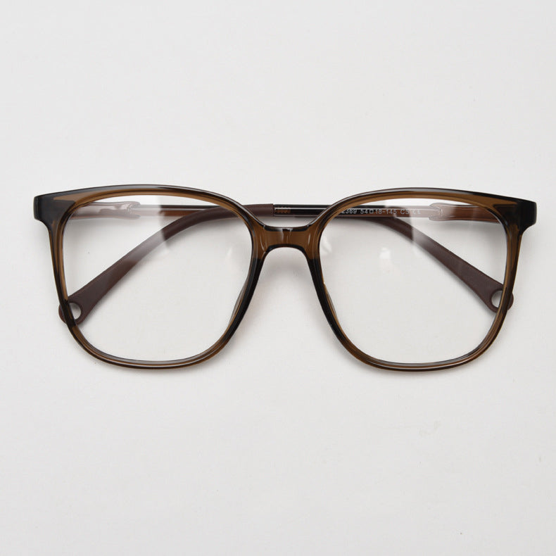 MieMie TR90 thin-frame square glasses with elegant temple details, available in Brown, Gradient Brown, Green, Gradient Black, Grey, Tortoise, Black, and Coffee. Features ALL-IN-ONE lenses with Anti-blue, Anti-scratch, Anti-glare, Anti-allergic, and Oil-resistant multi-coating, providing a stylish and protective eyewear choice for both fashion and prescription needs.