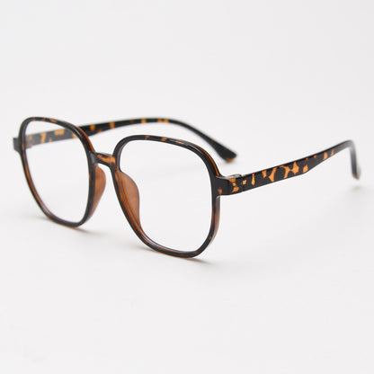 MieMie affordable TR90 PSQ010 Square oversized eyeglass frames in multiple colors, including Brown, Coffee, Green, Grey, Tortoise, and Matte Black. Features ALL-IN-ONE lenses with multi-coating benefits like Anti-blue, Anti-scratch, Anti-glare, Anti-allergic, and Oil-resistant, offering a stylish and face-slimming look.