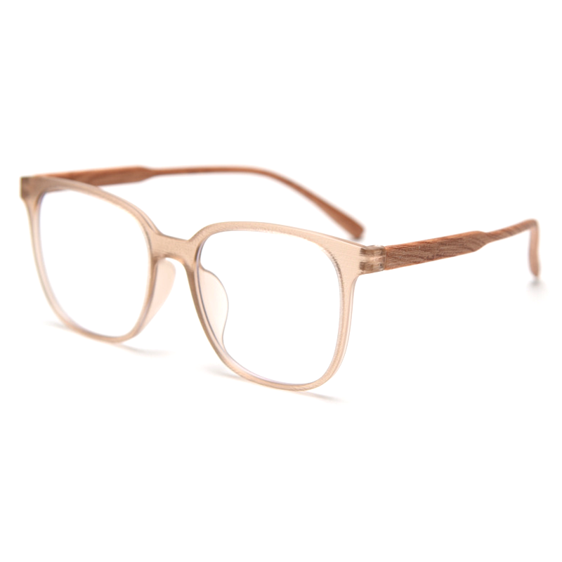 MieMie PSQ003 Wooden-Texture Square Prescription Glasses — in various colors: Leopard Tortoise, Coffee, Brown, Black, Green & Grey classic shape design with unique wooden texture, designed for both men and women. Customized for nearsightedness, farsightedness, and astigmatism, 6-in-one lens package including anti-blue. Durable TR90 frame, lightweight, flexible, and impact-resistant properties. Your vision and style with our eyewear.