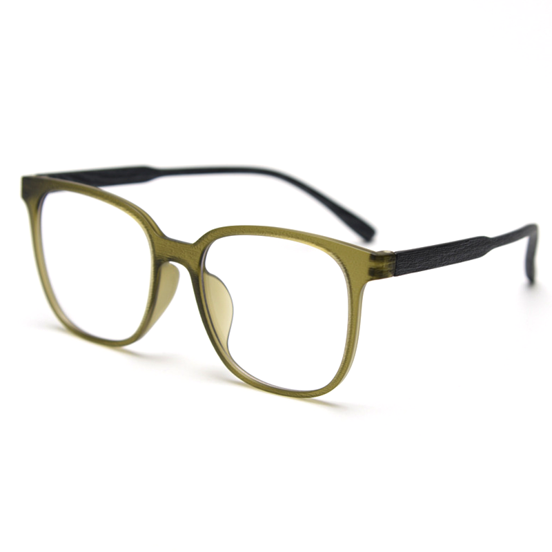 MieMie PSQ003 Wooden-Texture Square Prescription Glasses — in various colors: Leopard Tortoise, Coffee, Brown, Black, Green & Grey classic shape design with unique wooden texture, designed for both men and women. Customized for nearsightedness, farsightedness, and astigmatism, 6-in-one lens package including anti-blue. Durable TR90 frame, lightweight, flexible, and impact-resistant properties. Your vision and style with our eyewear.