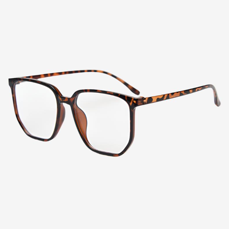 MieMie trendy polygon and rectangular glasses with durable TR90 frames in black, brown, gray, tortoise, and ombré black. ALL-IN-ONE lenses offer anti-blue light, anti-glare protection for fashion-forward Gen Z