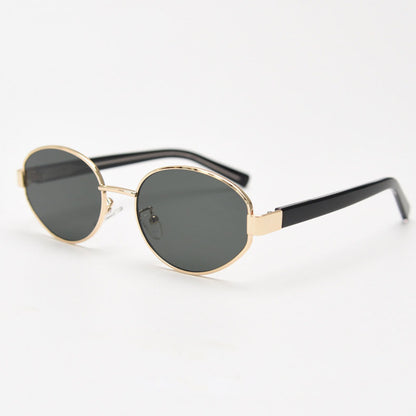 MieMie SR003 Round Oval sunglasses is crafted with lightweight and polished metal frames, featuring UV400 protection function a leather-decorated design, effortlessly complementing any outfit. With their street-style flair, perfect for making a fashionable statement. Available in 3 colors: Tortoise, Black &amp; Silver