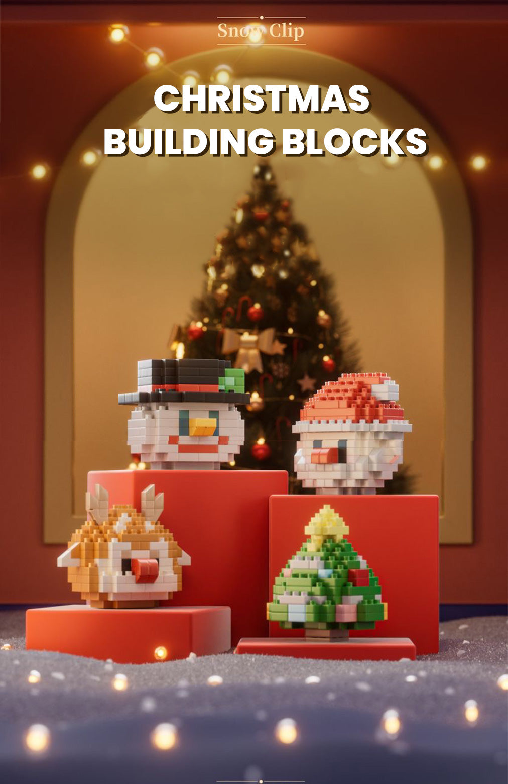 Celebrate the holidays creatively with our holiday building blocks set! Assemble a Christmas tree, Santa Claus, snowman, and reindeer while using the included globes as decorations or portable keychains. Fun for all ages this season!