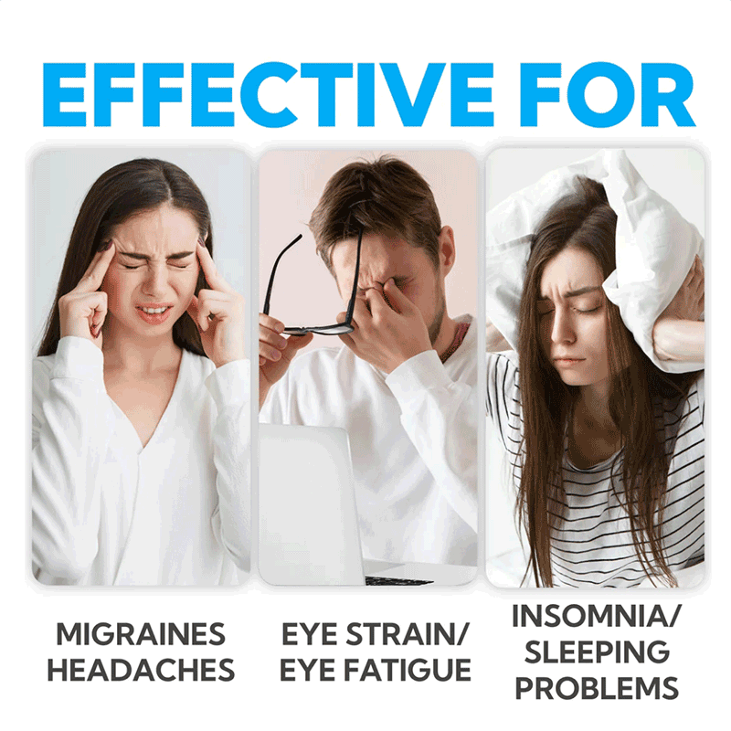 With our Intelligent Eye Massager, you can&nbsp;effectively alleviate headaches, insomnia, and eye strain, and reduce dark circles under the eyes. It is a next-generation device designed to provide relief through scientifically-backed warmth, trigger point therapy, and massage techniques.&nbsp; This innovative tool is a remarkable solution for immediate relief and addressing a wide range of eye-related issues.