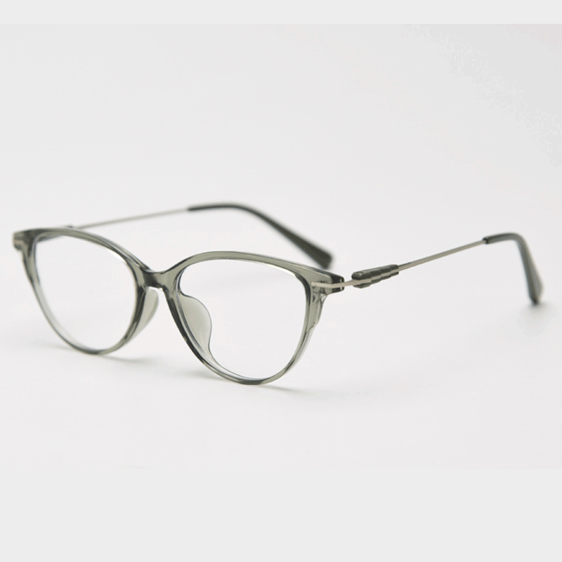 Crafted from stunning polished TR90 & metal material, with cat-eye design and comfortable metal temple arms, a must-have accessory on any occasion. Available with ALL-IN-ONE lenses including blue light protection. Comes in 7 colors: Brown, Black, Blue. Green, Grey, Khaki, Tortoise. Perfect for prescription or fashion wear!