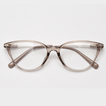 Crafted from stunning polished TR90 & metal material, with cat-eye design and comfortable metal temple arms, a must-have accessory on any occasion. Available with ALL-IN-ONE lenses including blue light protection. Comes in 7 colors: Brown, Black, Blue. Green, Grey, Khaki, Tortoise. Perfect for prescription or fashion wear!