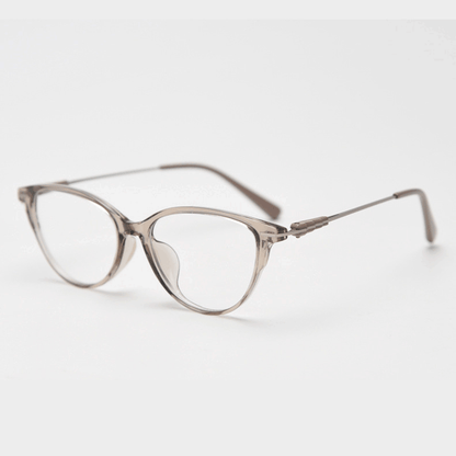 Crafted from stunning polished TR90 & metal material, with cat-eye design and comfortable metal temple arms, a must-have accessory on any occasion. Available with ALL-IN-ONE lenses including blue light protection. Comes in 7 colors: Brown, Black, Blue. Green, Grey, Khaki, Tortoise. Perfect for prescription or fashion wear!