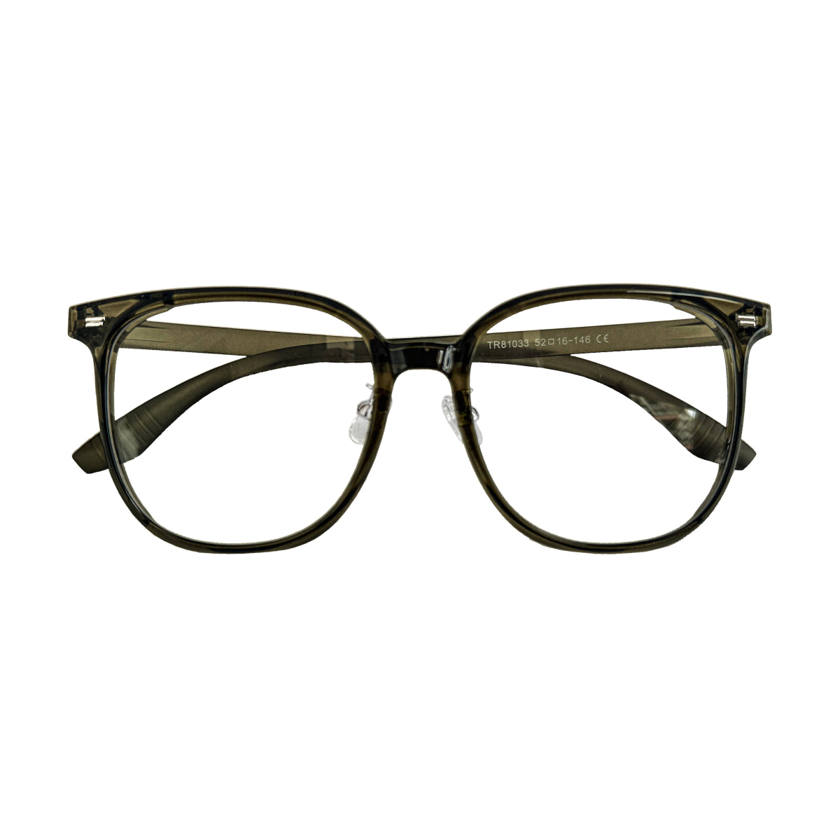 A pair of MieMie Classic Bold Black Matte Square Prescription Glasses, featuring a sleek matte black finish and a contemporary square frame design, prominently displayed against a clean, neutral background, made from TR90 material PSQ001 Green Color