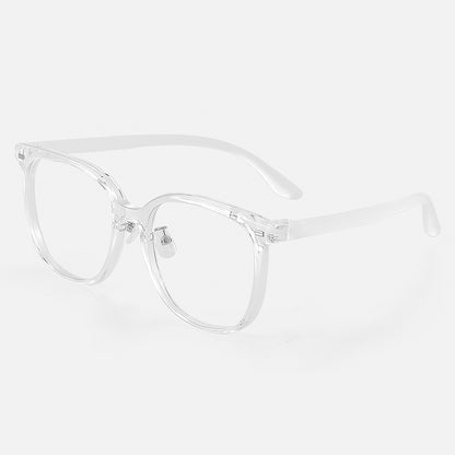 A pair of MieMie Classic Bold Black Matte Square Prescription Glasses, featuring a sleek matte black finish and a contemporary square frame design, prominently displayed against a clean, neutral background, made from TR90 material PSQ001 Clear Color