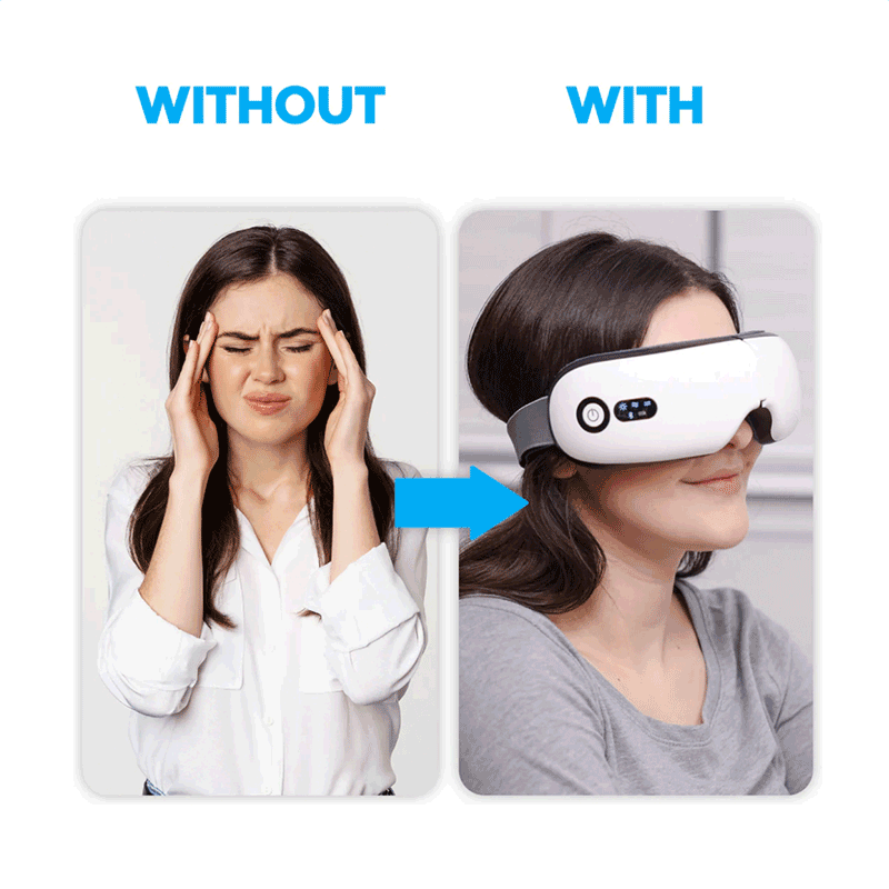 With our Intelligent Eye Massager, you can&nbsp;effectively alleviate headaches, insomnia, and eye strain, and reduce dark circles under the eyes. It is a next-generation device designed to provide relief through scientifically-backed warmth, trigger point therapy, and massage techniques.&nbsp; This innovative tool is a remarkable solution for immediate relief and addressing a wide range of eye-related issues.