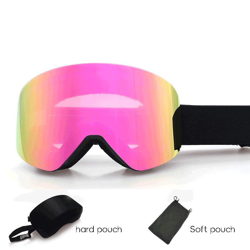 SP18 Magnetic Ski Goggles offer impact and scratch resistance, UV400 protection, and anti-fog coating lens, featuring a magnetic design to allow easy disassemble of goggles lenses, as well as an adjustable shoulder strap for a secure fit. It accommodates prescription glasses comfortably and provides an unobstructed all-round view. With a VLT of 19%-23%, these goggles are perfect for various light conditions. Experience improved performance and style on the slopes with us!